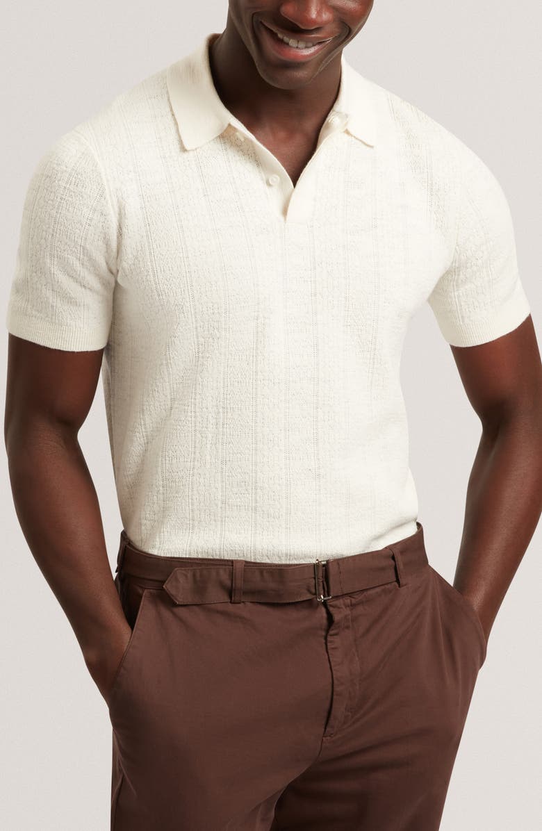 Ted Baker Edgard Cotton & Linen Polo, Main, color, 