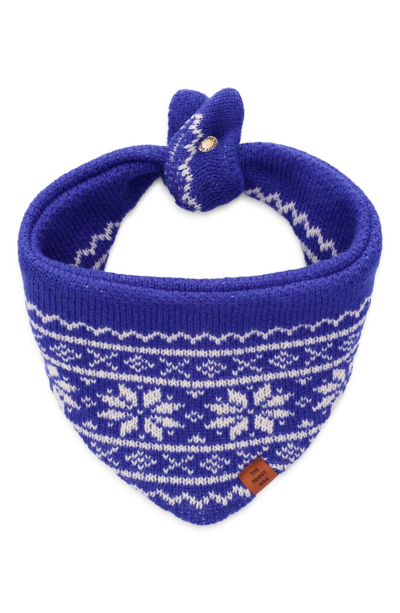 The Foggy Dog Knit Dog Bandana, Main, color, Snowflake Fair Isle