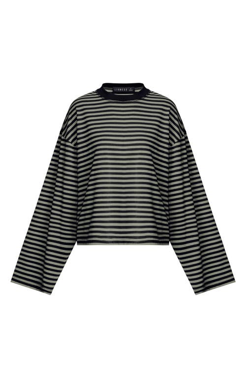 Lioness Bloom Stripe Top In Green