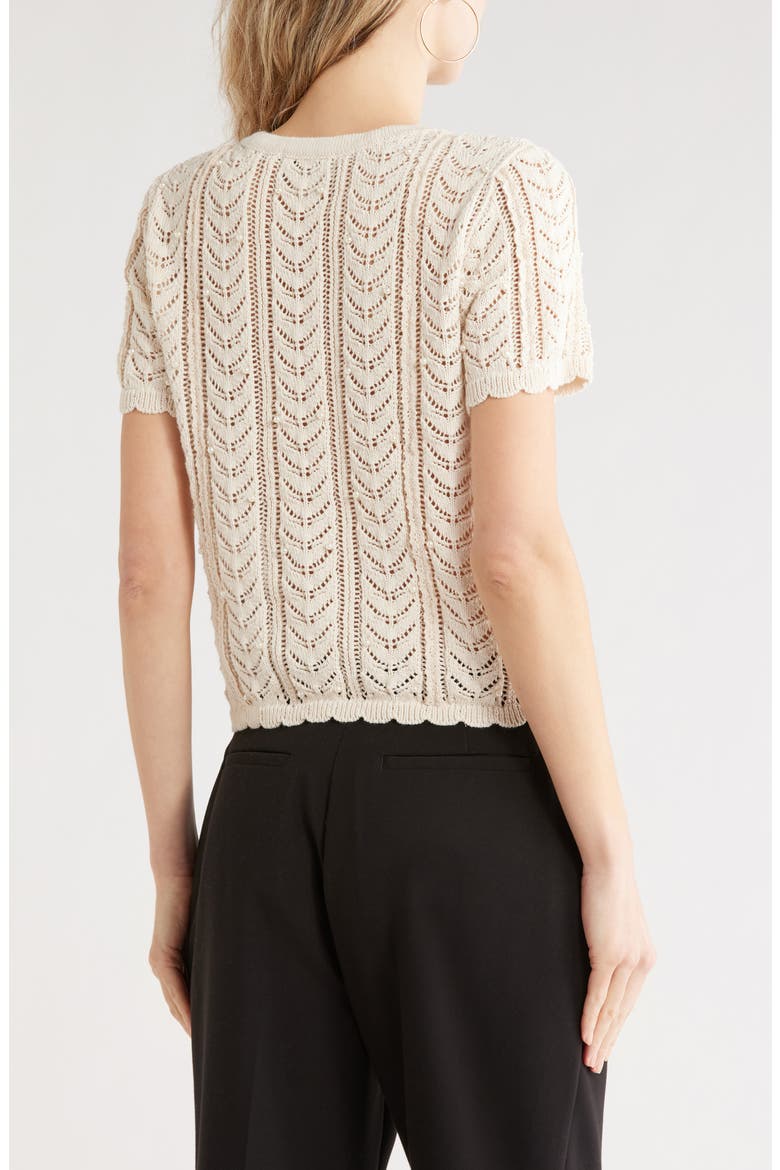 Pointelle Lace Cardigan, Alternate, color, LIGHT BEIGE