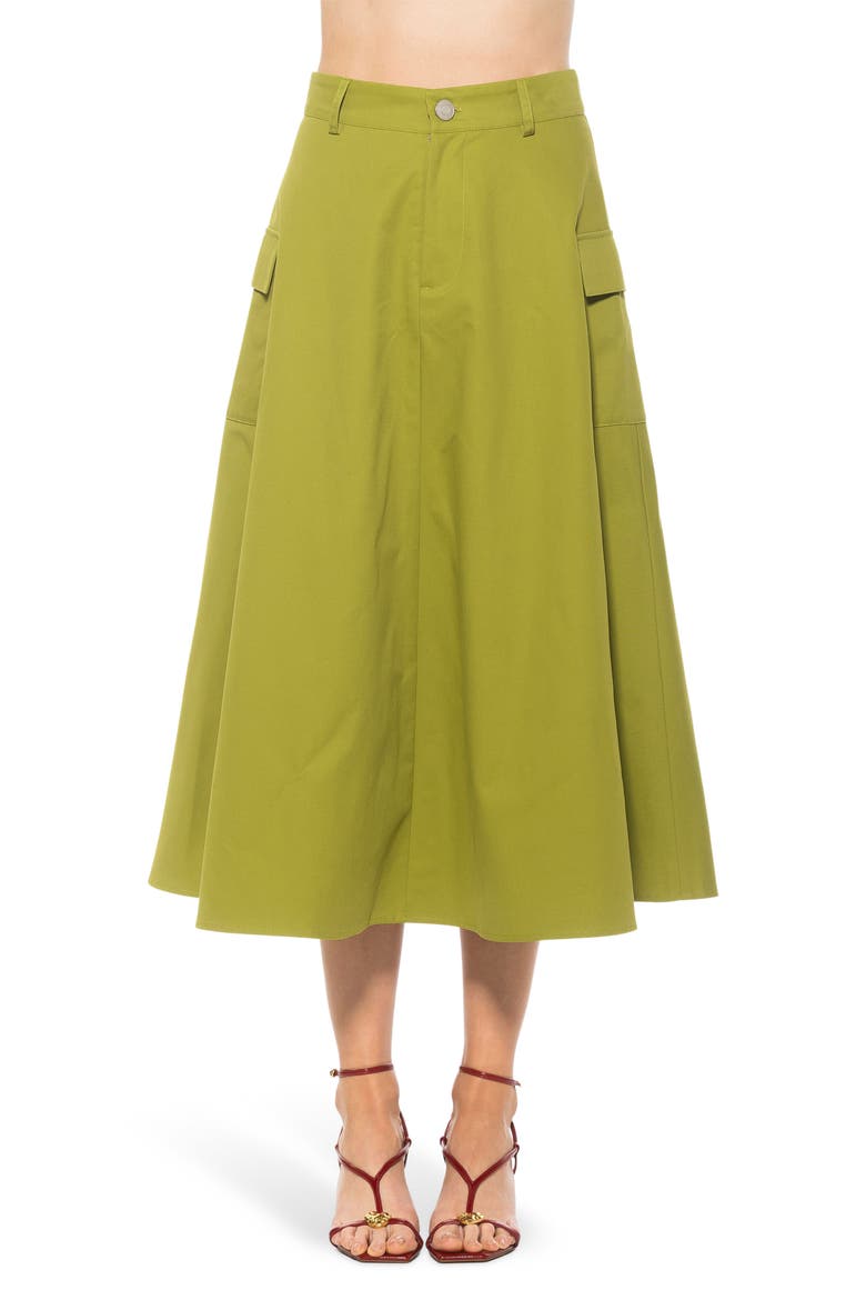 Avery Cargo Midi Skirt, Main, color, SAGE