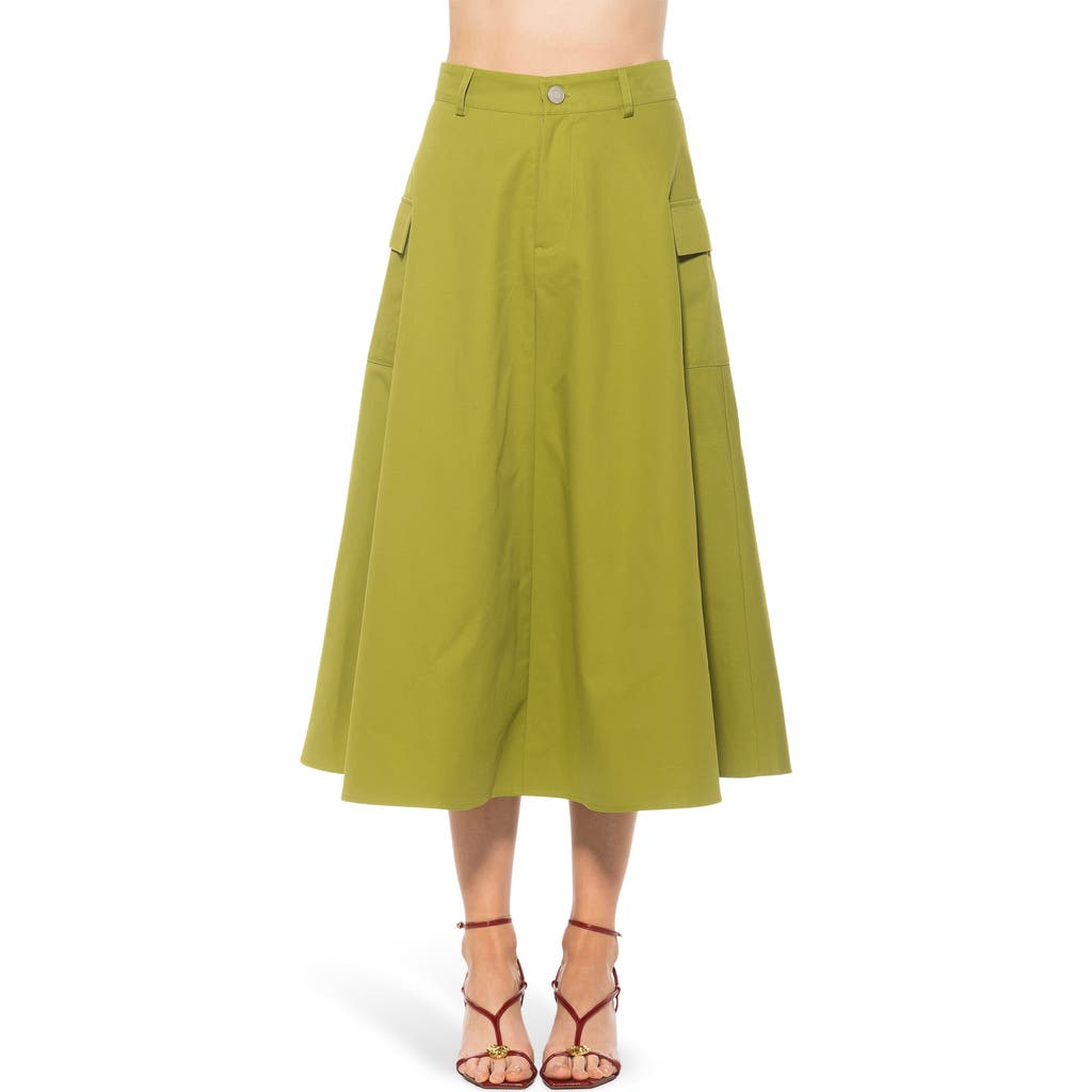 Alexia Admor Avery Cargo Midi Skirt In Sage
