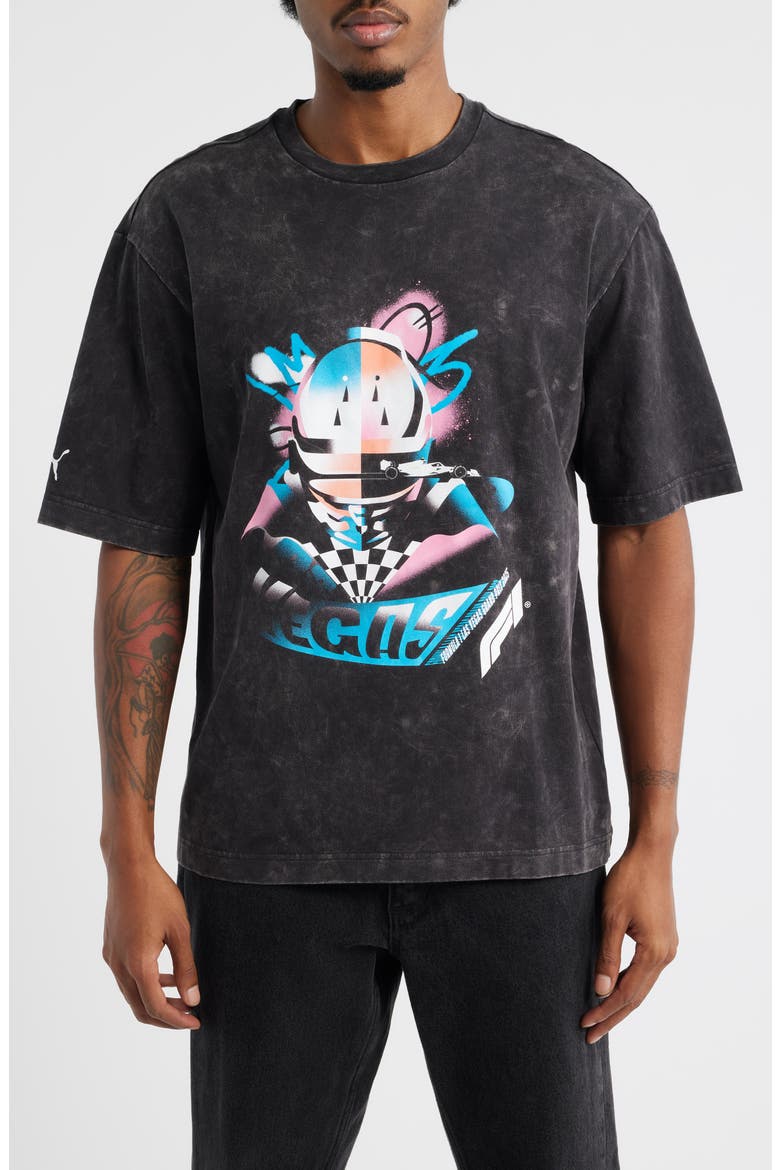 Formula 1® Vegas Driver Cotton Graphic T-Shirt, Main, color, PUMA BLACK