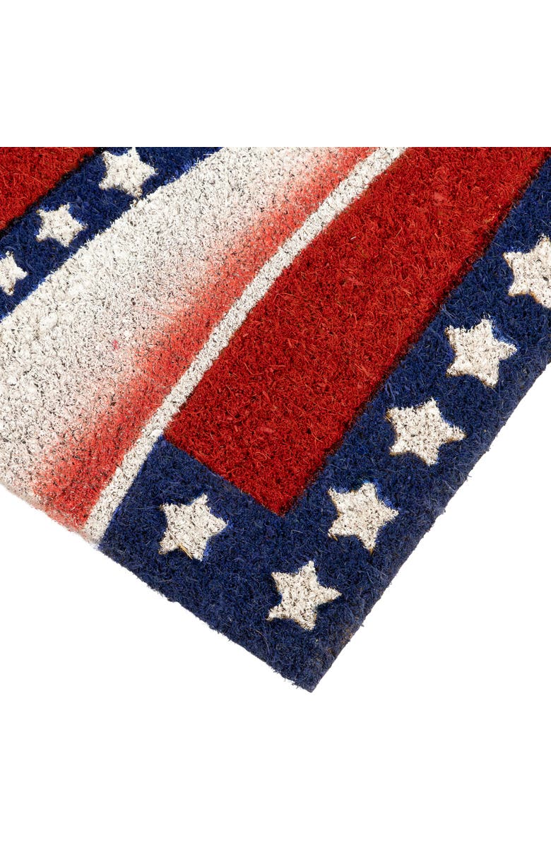 Northlight Stars and Stripes Welcome Outdoor Coir Patriotic Doormat - 18" x 30", Alternate, color, Red