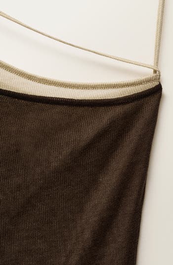 Asymmetric Neck Knit Dress