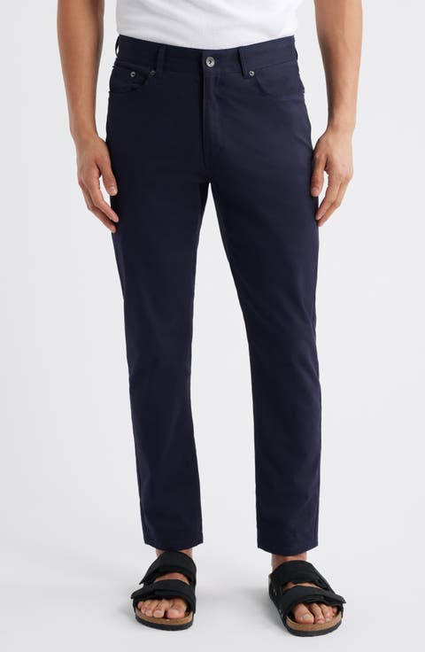 Leone Slim Straight Leg Twill Pants