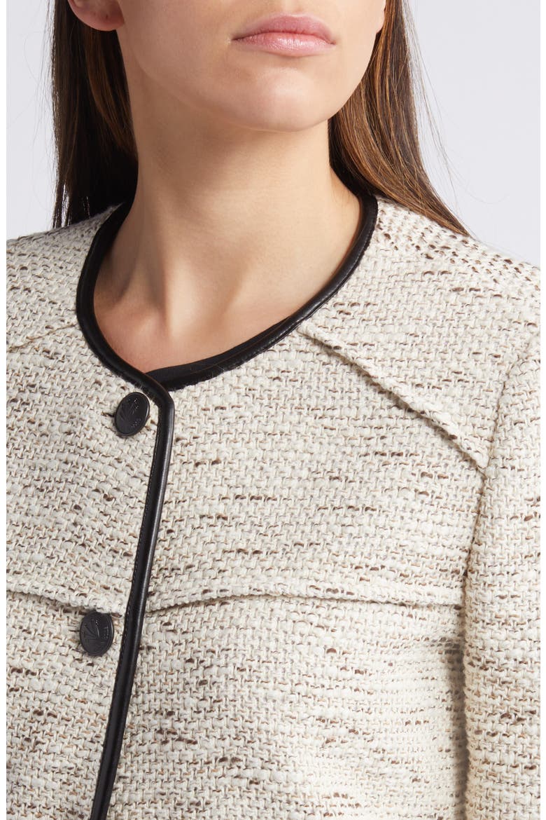 Mirabelle Cotton Blend Tweed Jacket, Alternate, color, IVORY