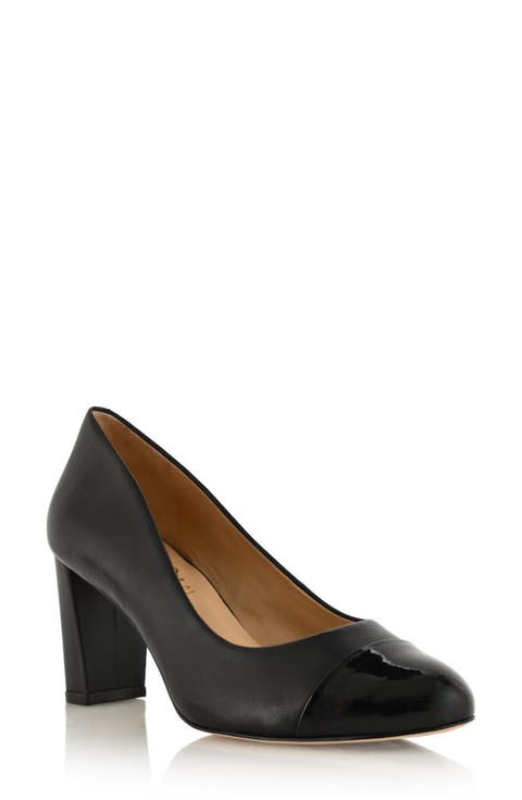 Sandra Leather Cap Toe Pump