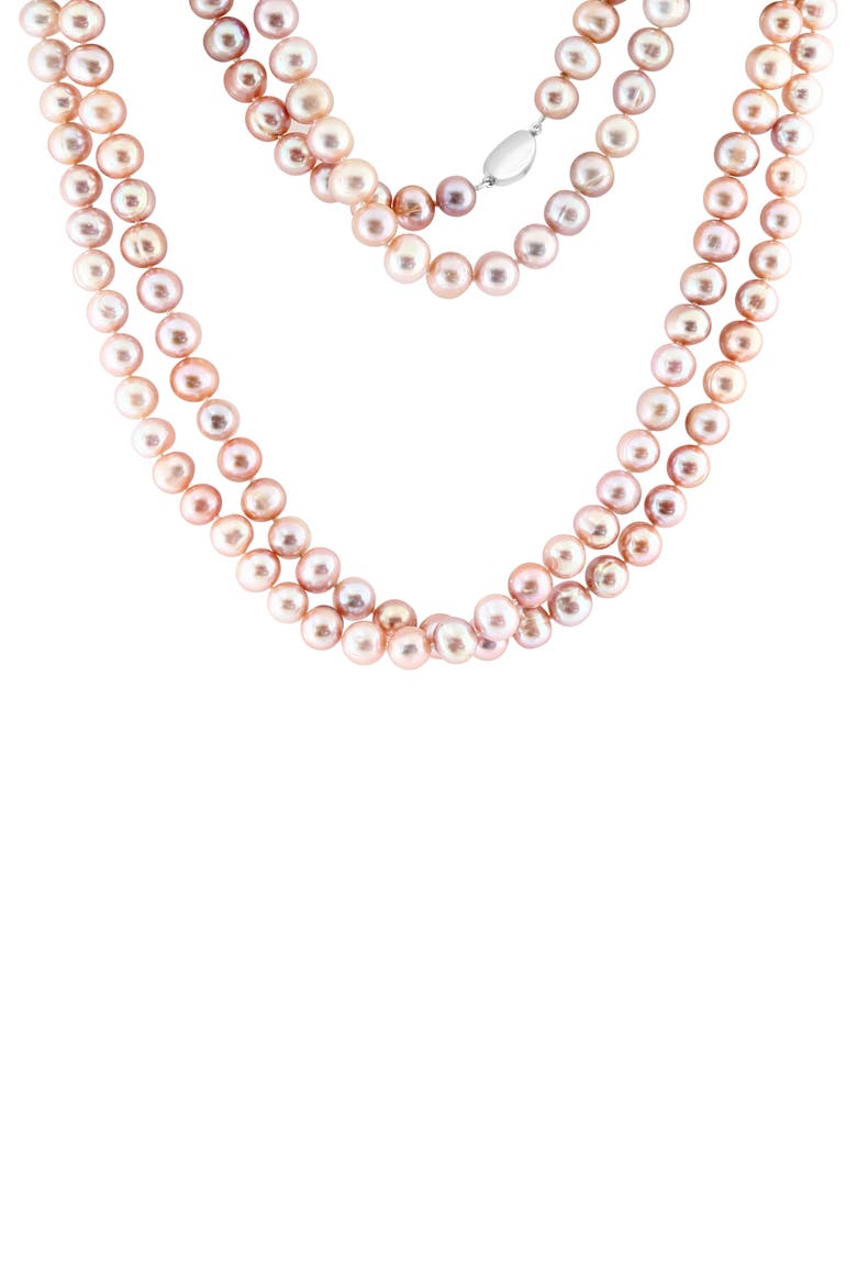 Sterling Silver Freshwater Pearl Necklace, Alternate, color, PINK