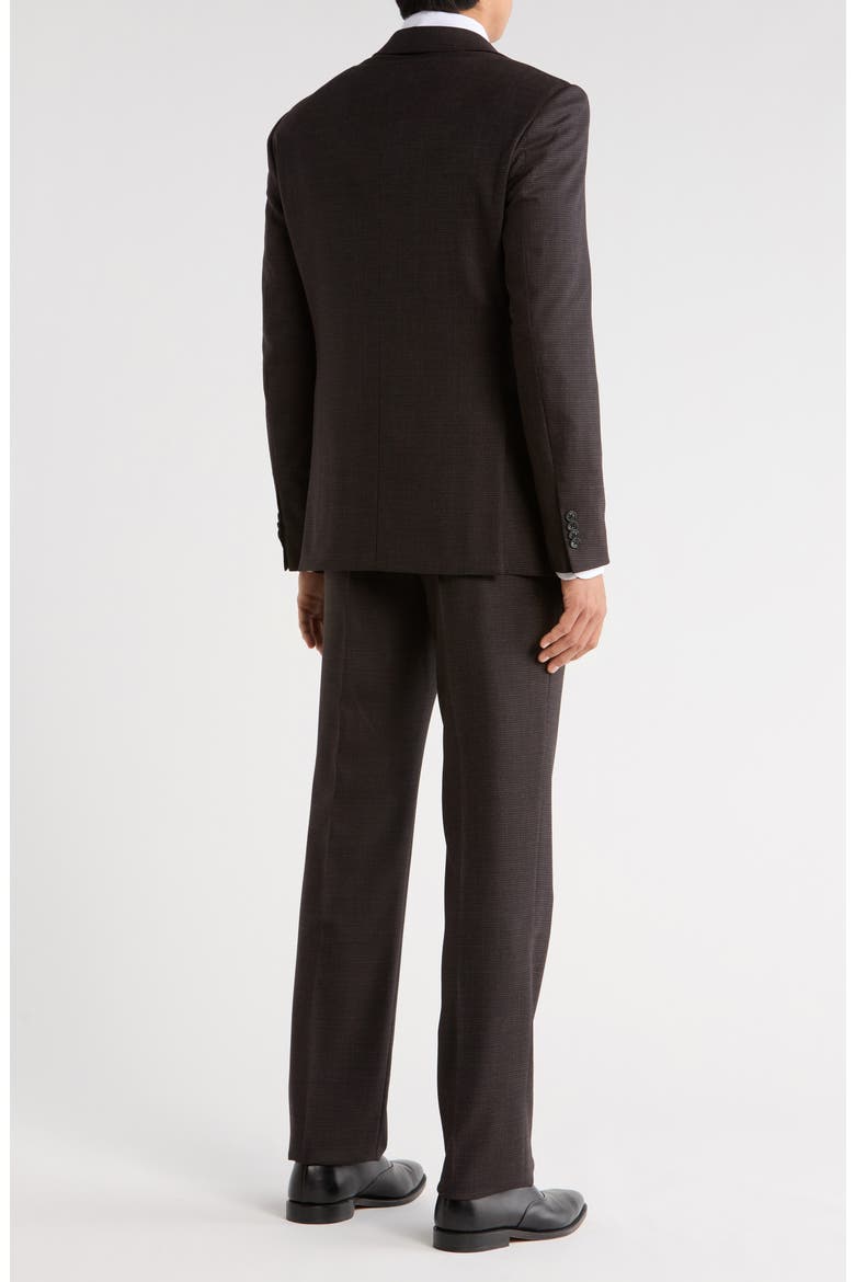 Mini Check Stretch Wool Suit, Alternate, color, BLACK/ BROWN