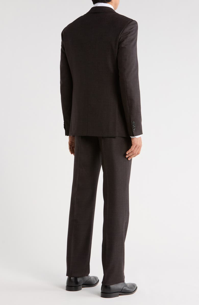 John Varvatos Star USA Mini Check Stretch Wool Suit, Alternate, color, Black/ Brown