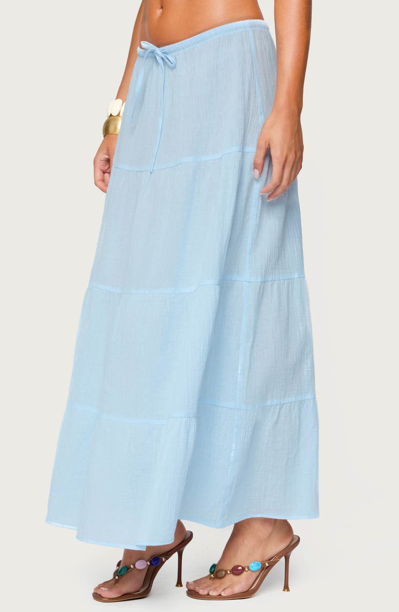EDIKTED Kaila Cotton Maxi Skirt, Alternate, color, Light-Blue
