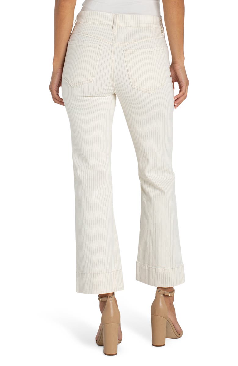 Liverpool Los Angeles Gia Glider Stripe Pull-On Crop Flare Jeans, Alternate, color, Nautical Stripe