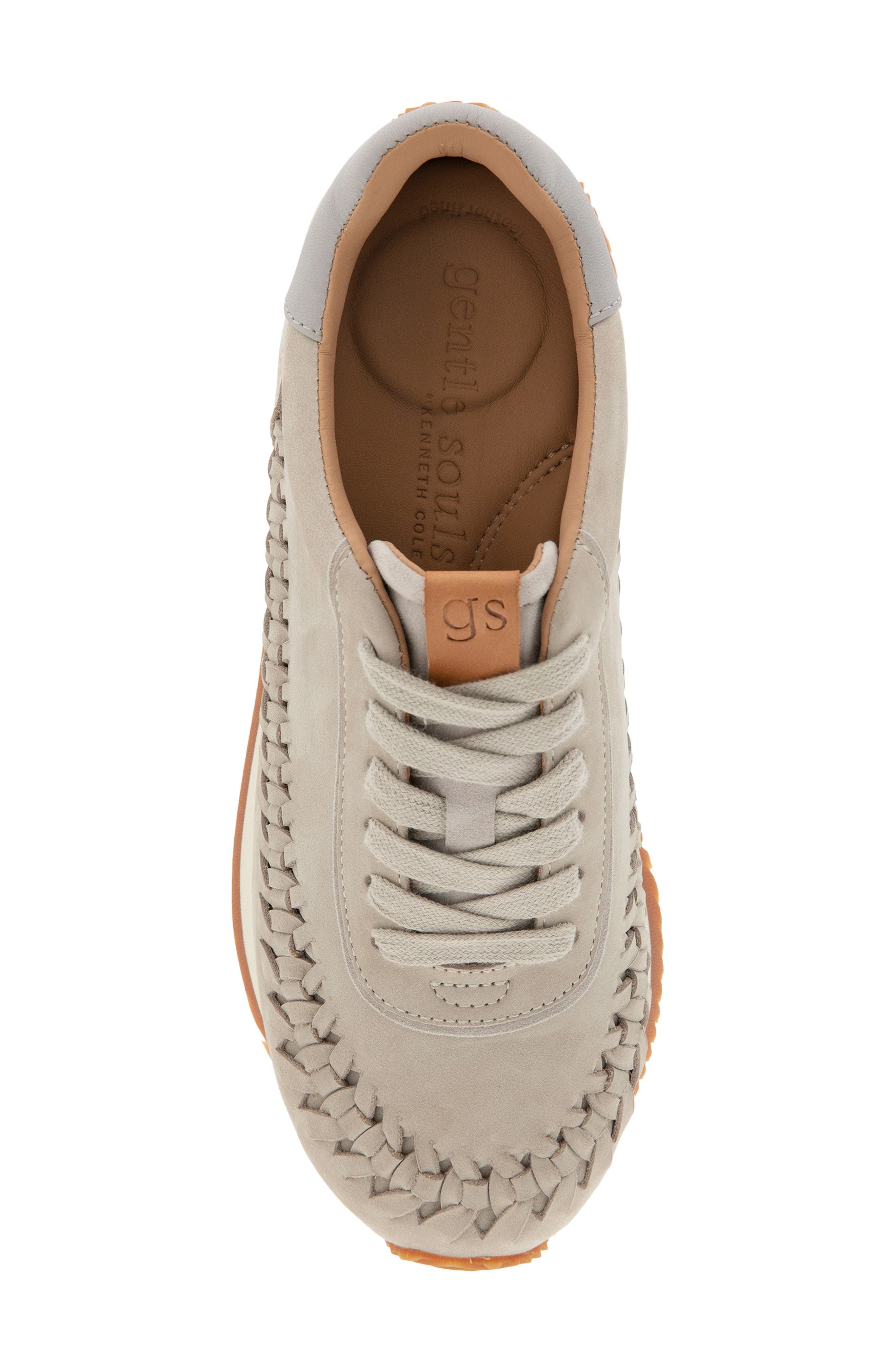 Gentle Souls Jolena Woven Detail Sneaker, Alternate, color, Light Grey Leather