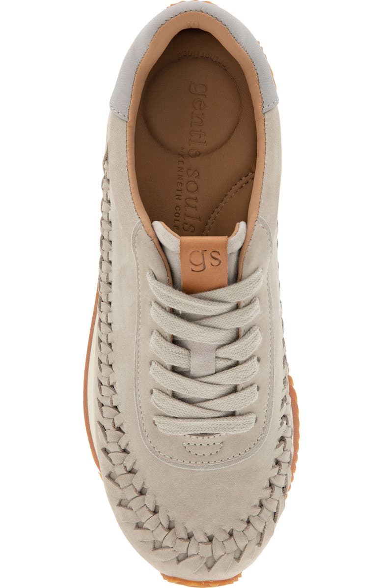 Gentle Souls Jolena Woven Detail Sneaker, Alternate, color, Light Grey Leather