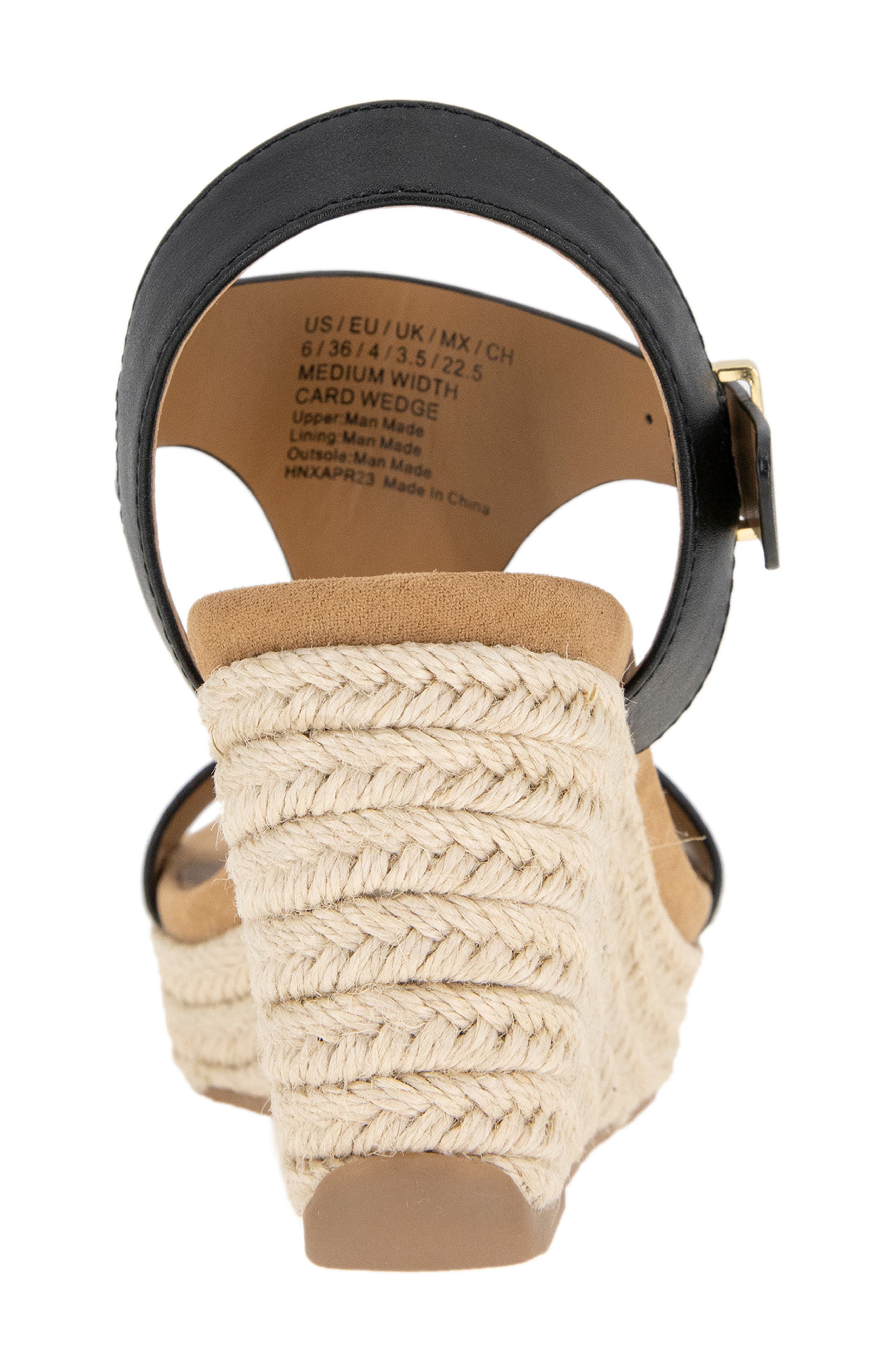 Reaction Kenneth Cole Card Platform Wedge Sandal, Alternate, color, Black/Black