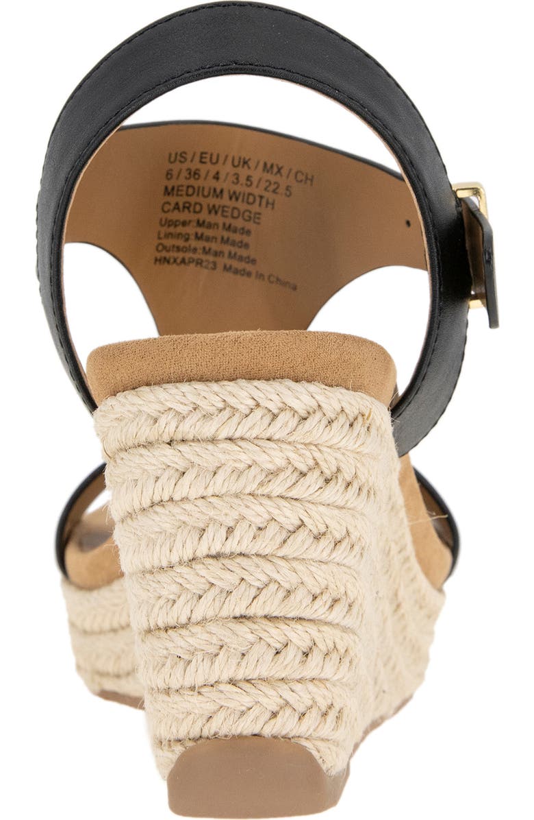 Reaction Kenneth Cole Card Platform Wedge Sandal, Alternate, color, Black/Black