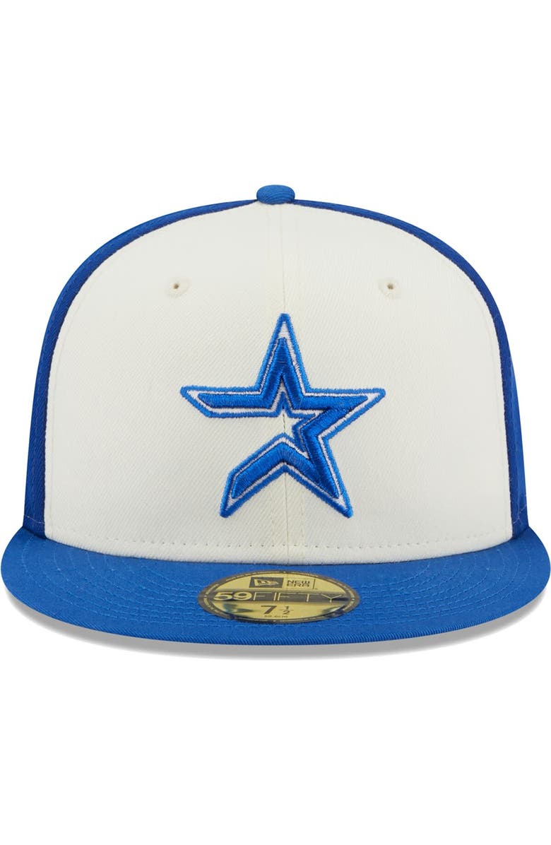 New Era Men's New Era Cream/Royal Houston Astros Chrome Anniversary 59FIFTY Fitted Hat, Alternate, color,
