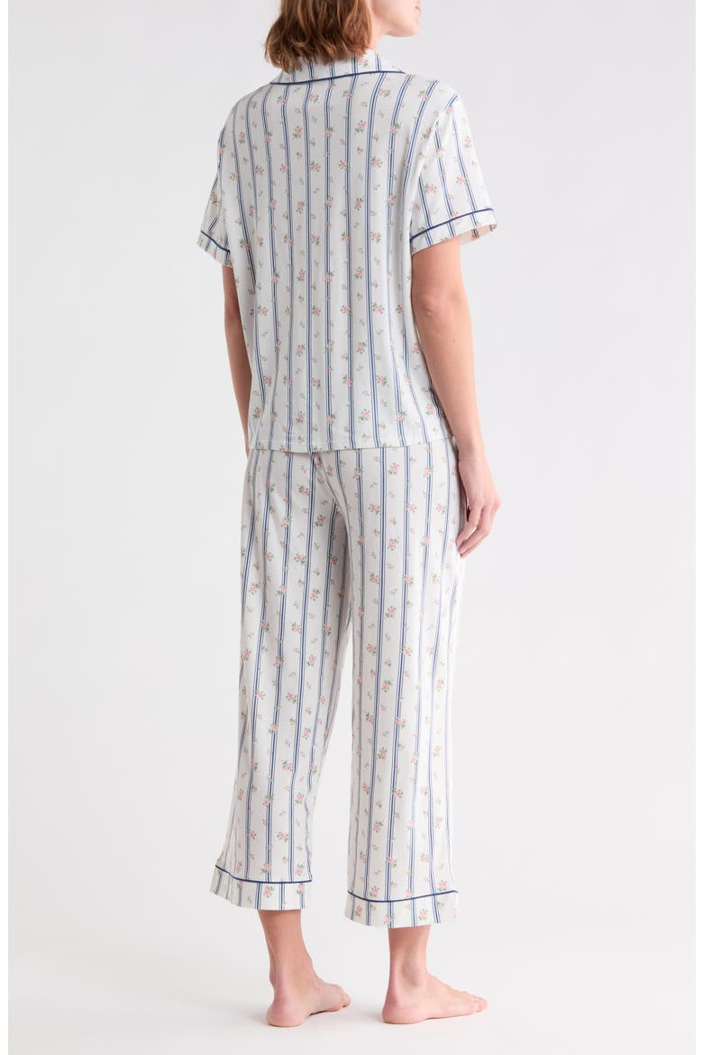Floral Jersey Pajamas, Alternate, color, IVORY