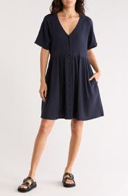 Madewell Lightspun Button Front Minidress