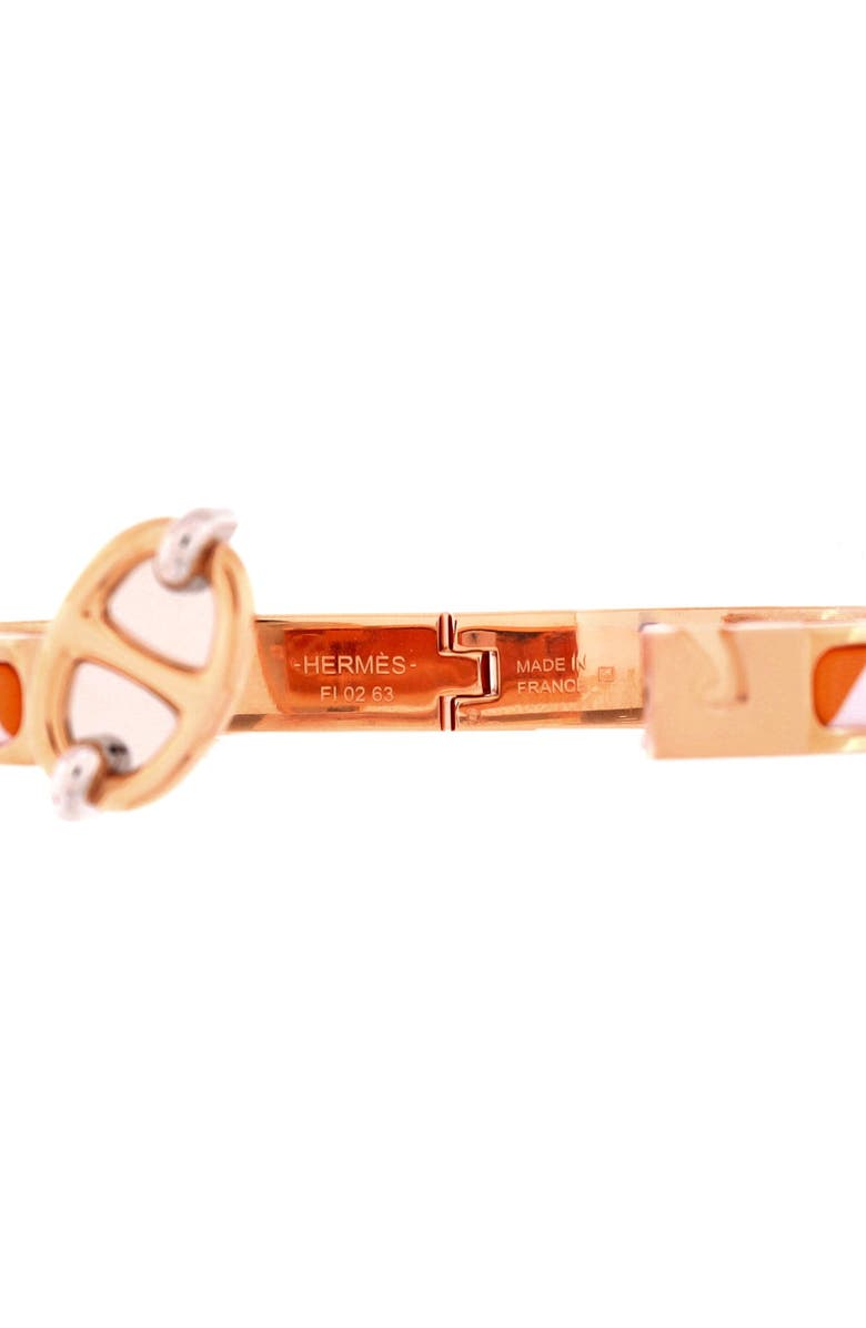 Pre-Owned Hermes Mini Clic Chaine d'Ancre Bracelet Metal and Printed Enamel, Alternate, color, Orange