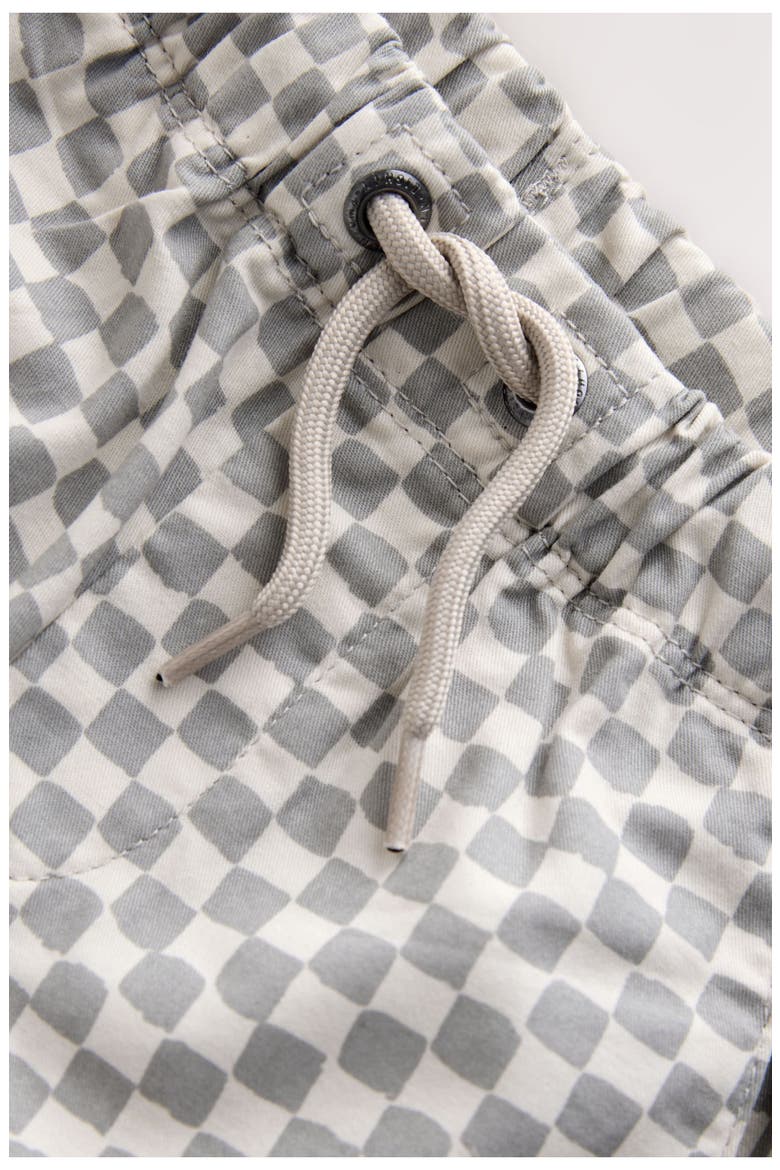 Kids' Checkerboard Cotton Twill Shorts, Alternate, color, GREY
