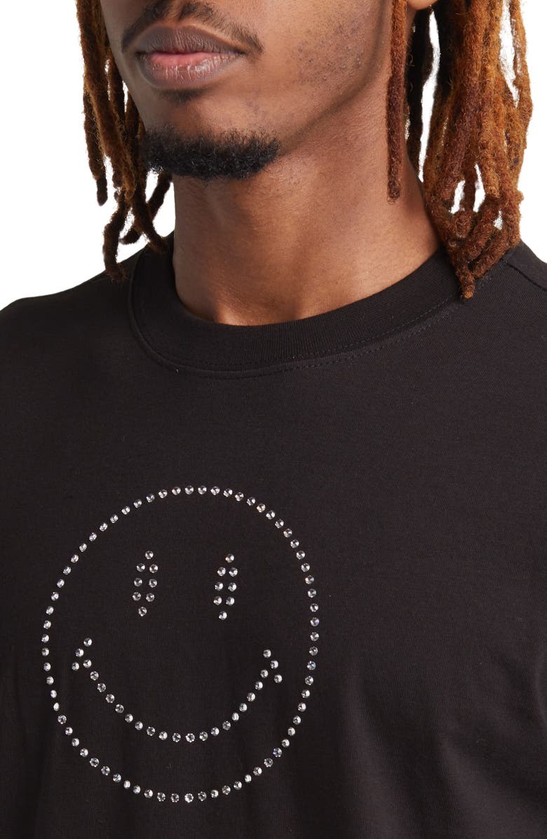 MARKET SMILEY<sup>®</sup> Swarovski<sup>®</sup> Crystal Embellished Cotton T-Shirt, Alternate, color, 