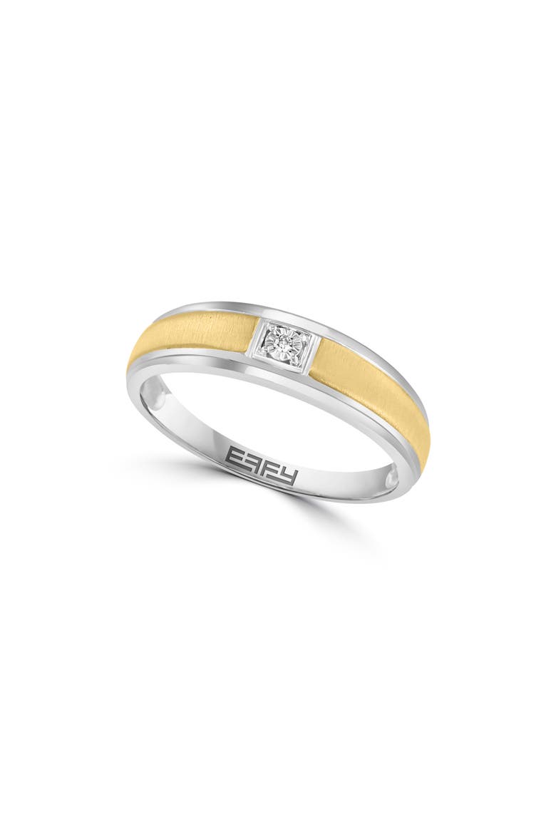 Two-Tone Diamond Ring, Main, color, SILVER PLATED GOLD
