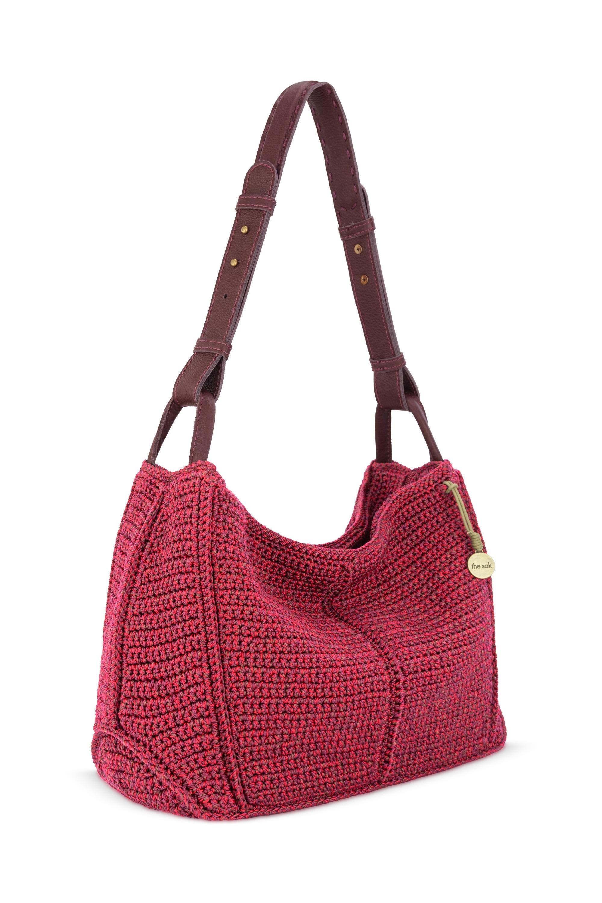 Los Feliz Hobo Leather Bag, Alternate, color, Black Cherry Static