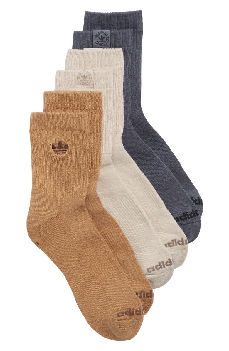adidas Assorted 3-Pack Gender Inclusive Crew Socks, Main, color, 