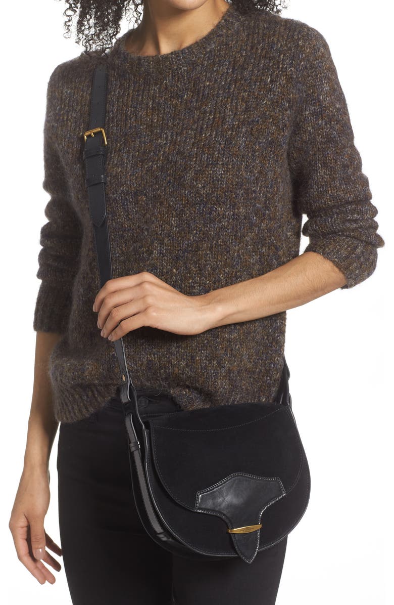 Isabel Marant Botsy Calfskin Suede Shoulder Bag, Alternate, color,