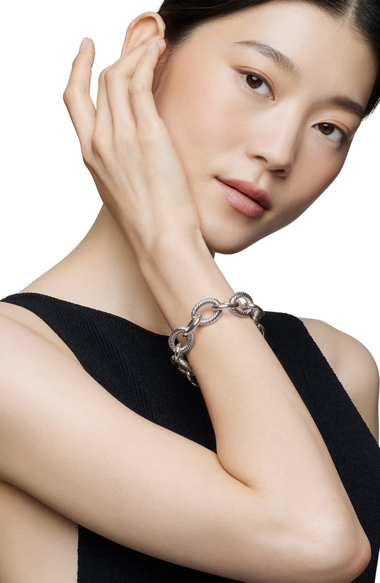 David Yurman Oval Link Chain Bracelet in Sterling Silver, 17mm, Alternate, color, Silver