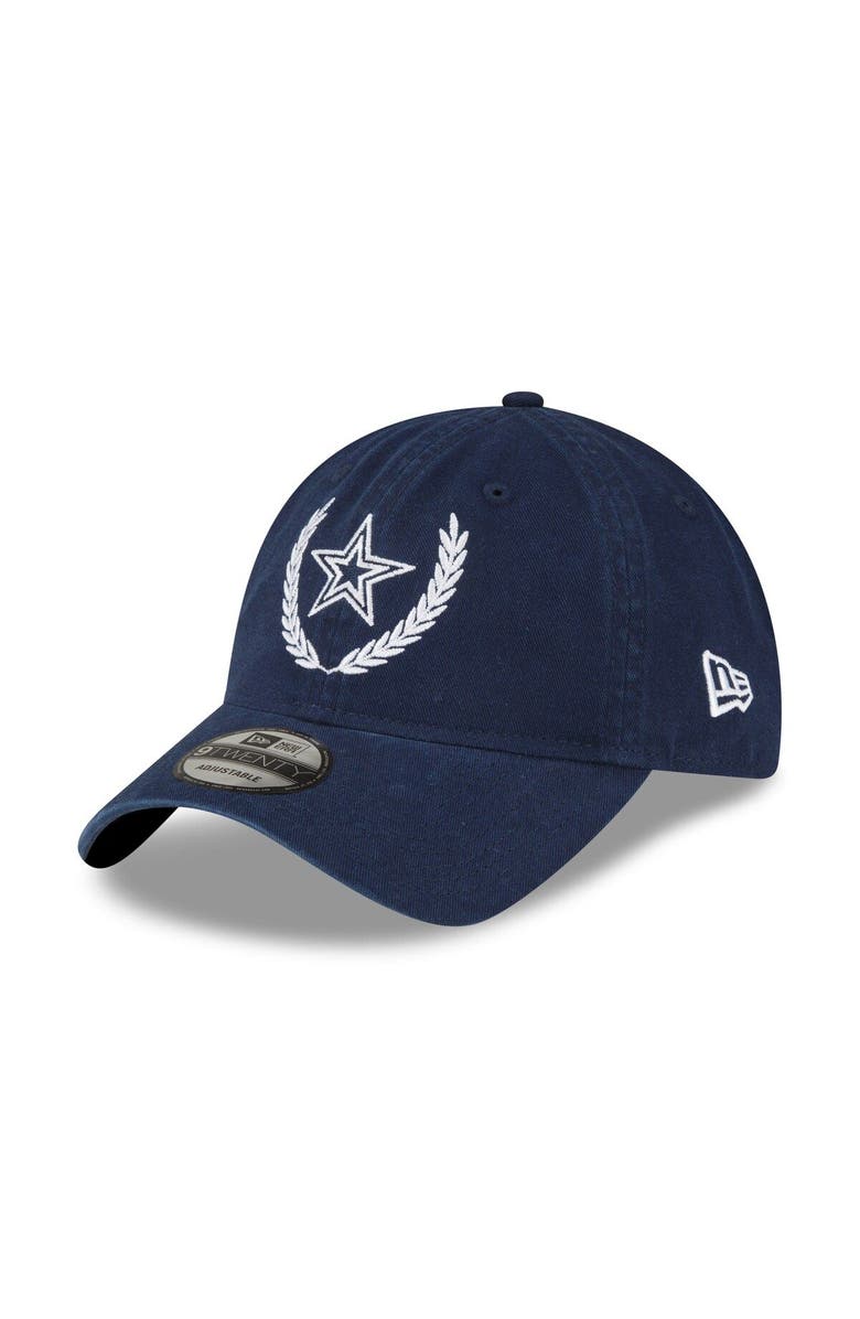 New Era Men's New Era Navy Dallas Cowboys Leaves 9TWENTY Adjustable Hat, Main, color, 