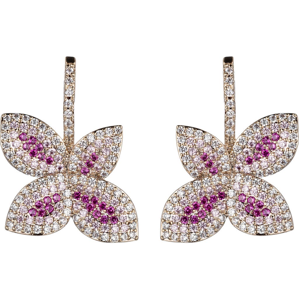 Eye Candy Los Angeles Agnes Crystal Drop Earrings In Gold