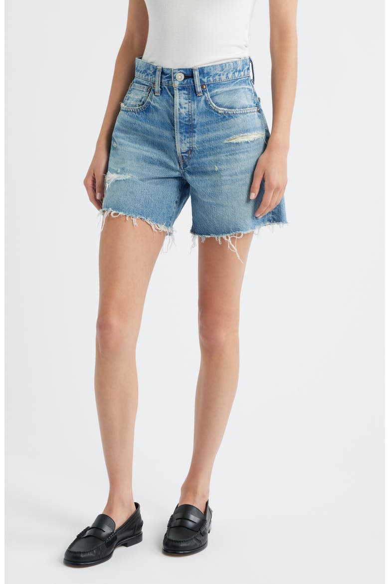 Kensington Cutoff Denim Shorts, Main, color, BLUE