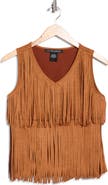 Forgotten Grace Tiered Fringe Faux Suede Tank