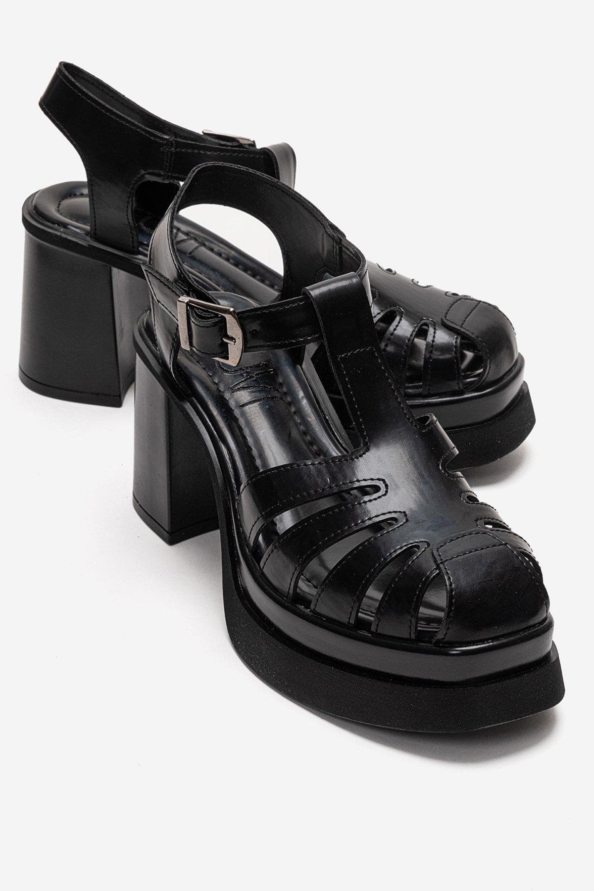 Prologue Shoes Rovena Platform Block Heel Sandal, Main, color, Black