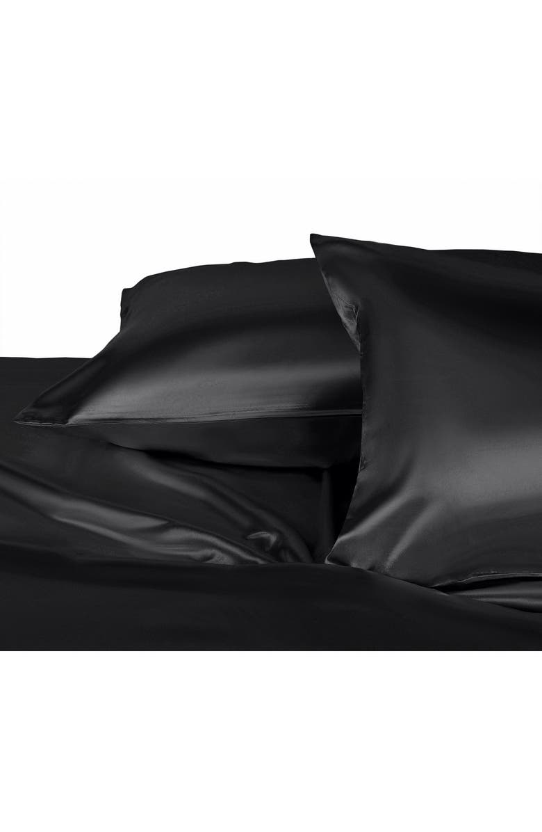 Martex Elegance Satin Sheet Set, Alternate, color, Black