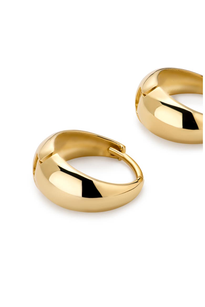 Solid Yellow Gold - Tapered Mini Huggie Hoops, Alternate, color, Gold