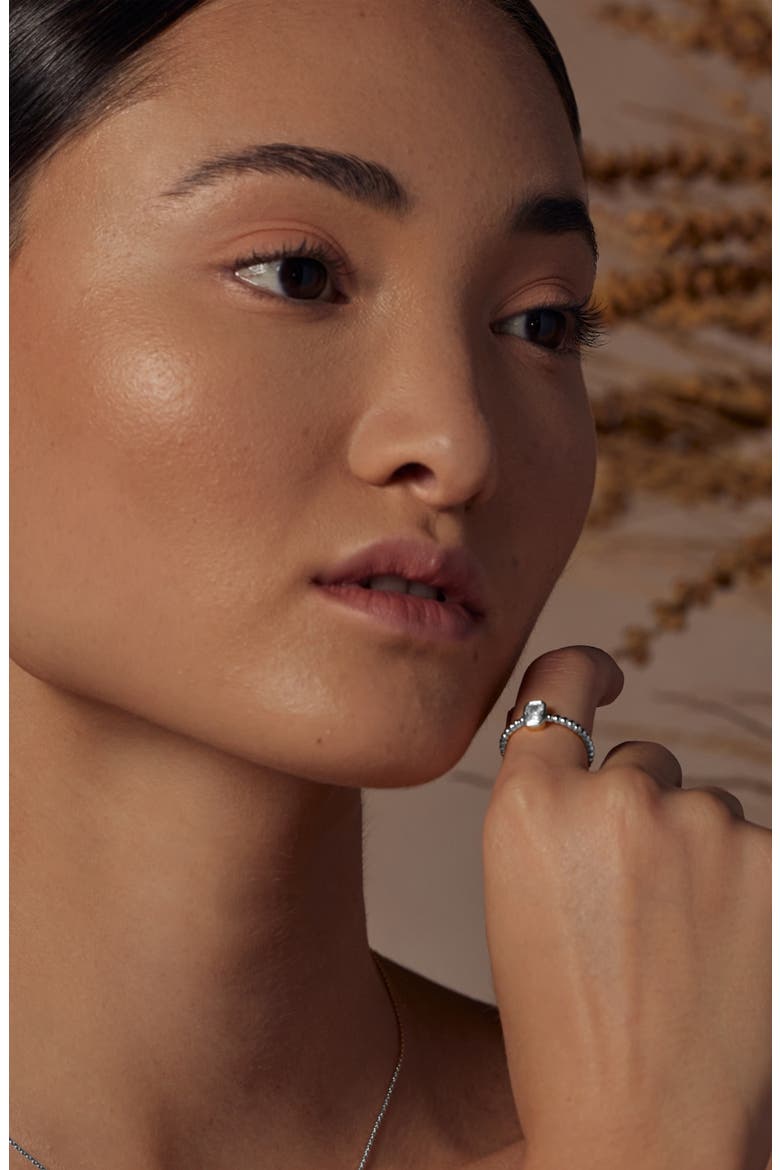 Kealoha Dainty Statement Ring Trendy Sculpted Design, Alternate, color, Silver
