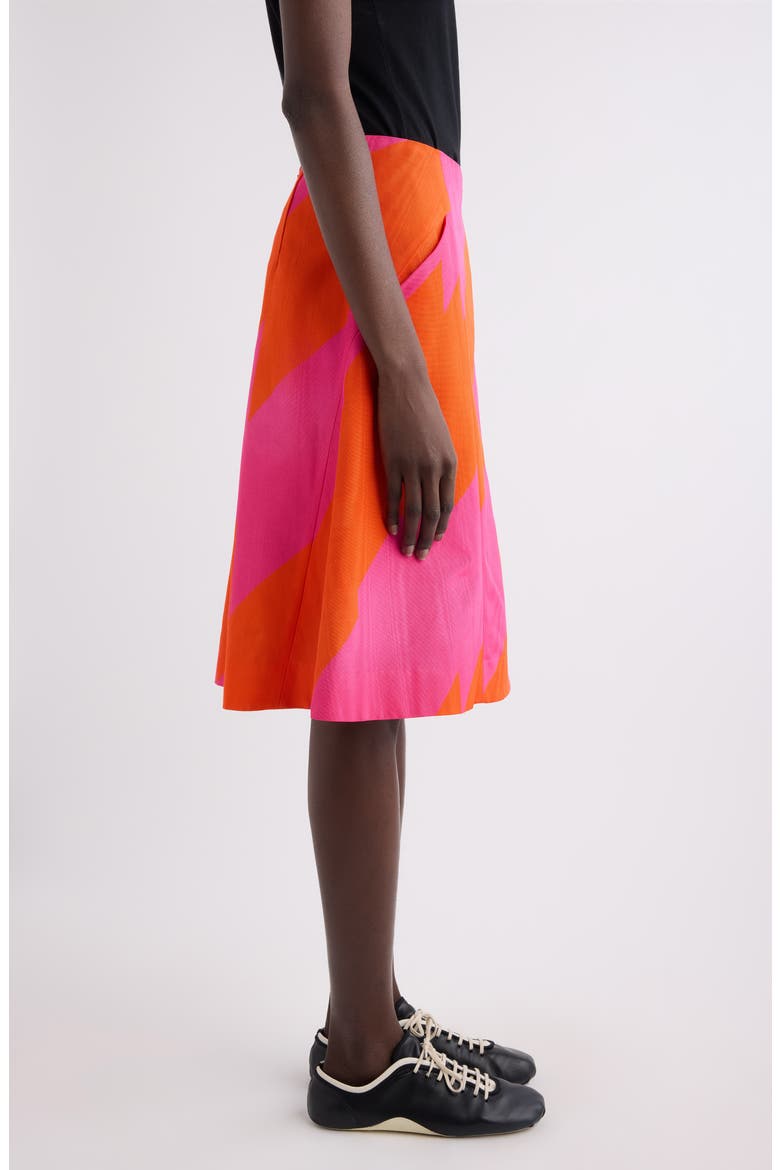 Sosy Broken Stripe Moiré A-Line Skirt, Alternate, color, FUCHSIA