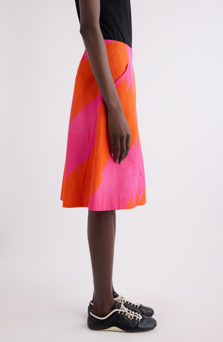 Dries Van Noten Sosy Broken Stripe Moiré A-Line Skirt, Alternate, color, Fuchsia