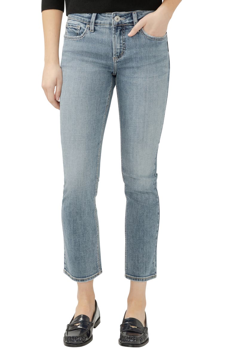 Silver Jeans Co. Elyse Slim Straight Leg Jeans, Main, color, Melville