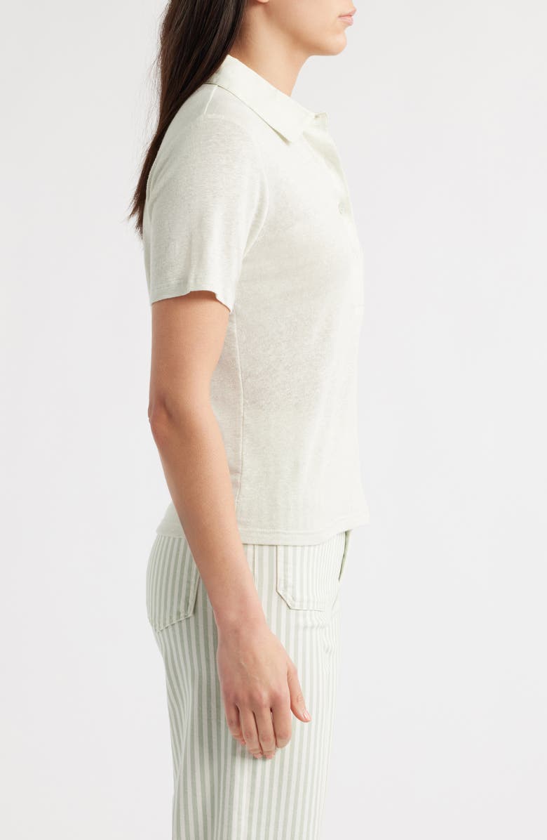 FRAME The Caddy Stretch Linen Polo, Alternate, color, Soft Mint
