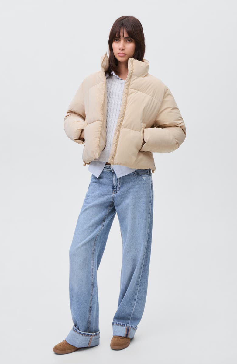 MANGO TEEN Quilted Puffer Jacket, Alternate, color, Beige