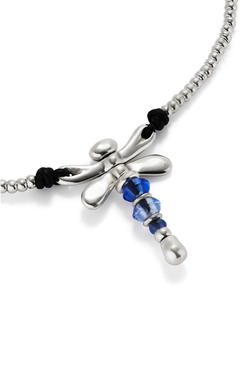 UNODE50 Short Pendant Necklace With Dragonfly, Alternate, color, Silver