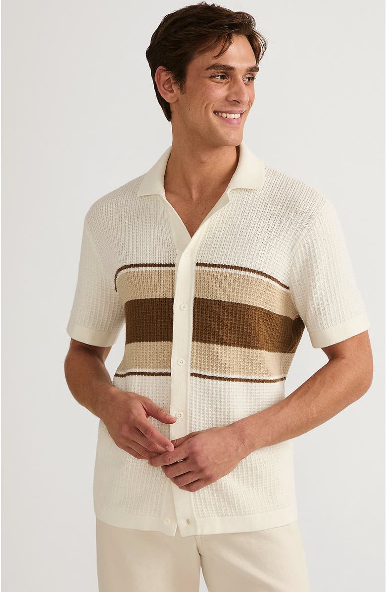 Lands' End Short Sleeve Camp Collar Sweater Polo, Main, color, 