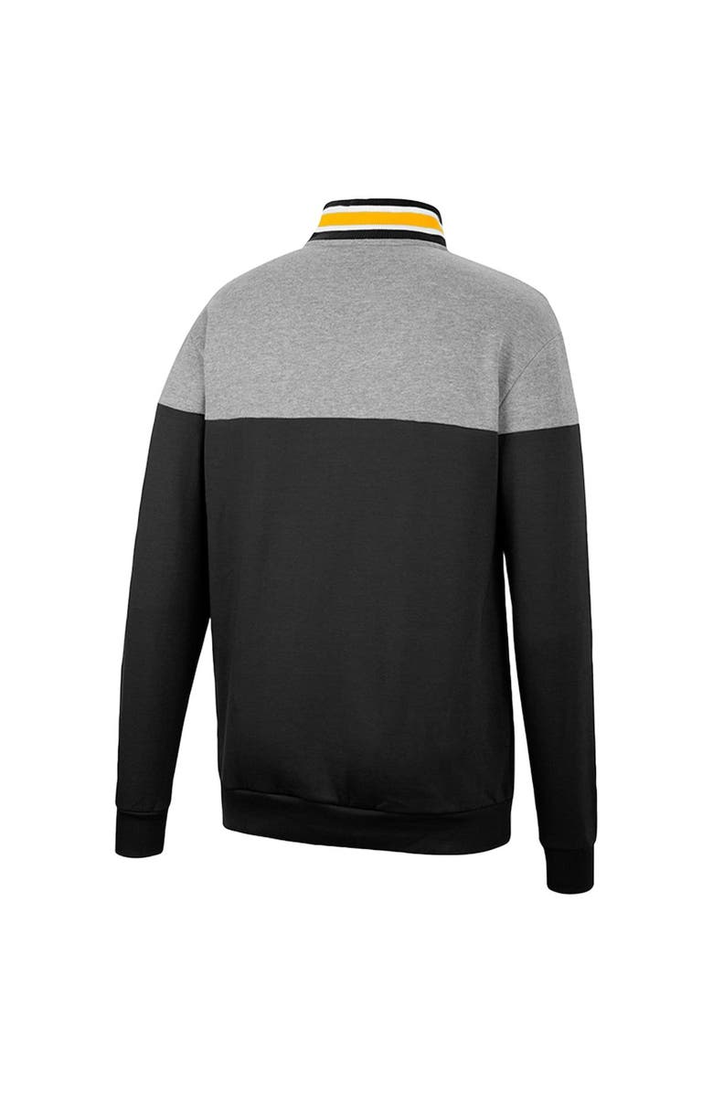 COLOSSEUM Men's Colosseum Black/Heather Gray Iowa Hawkeyes Be the Ball Quarter-Zip Top, Alternate, color, Black