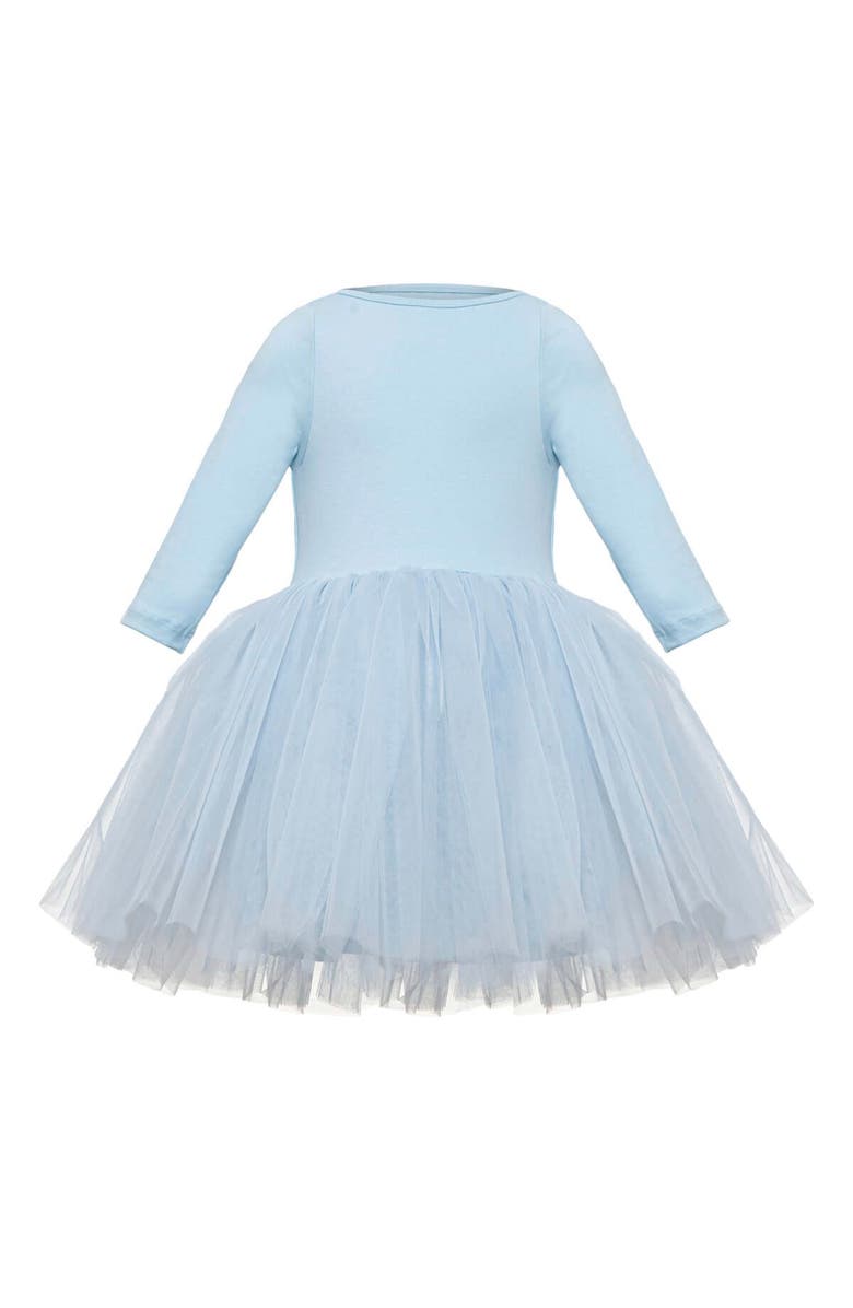 Mini Celebrities Cotton Tulle Dress, Main, color, Cool Blue