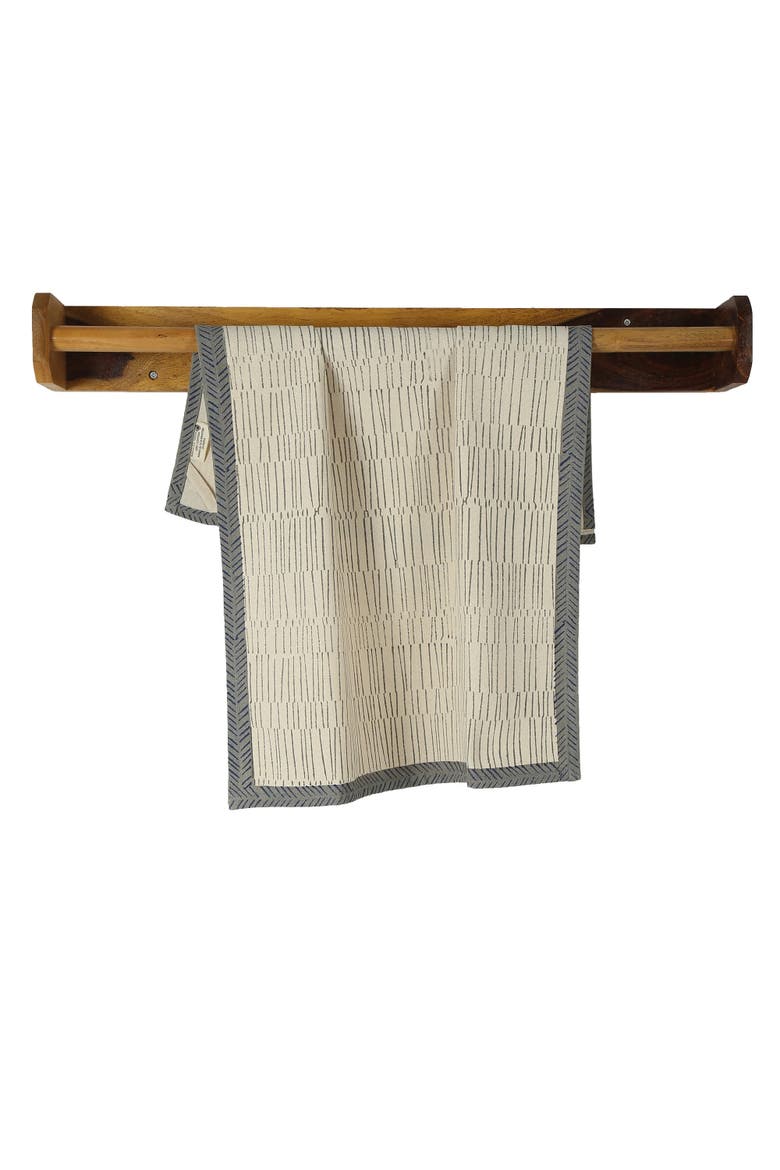 Tea Break Hand Block Printed Kitchen Towels - Set of 2, Main, color, Bagel